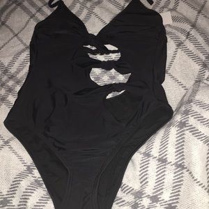 Black 1 piece bathing suit